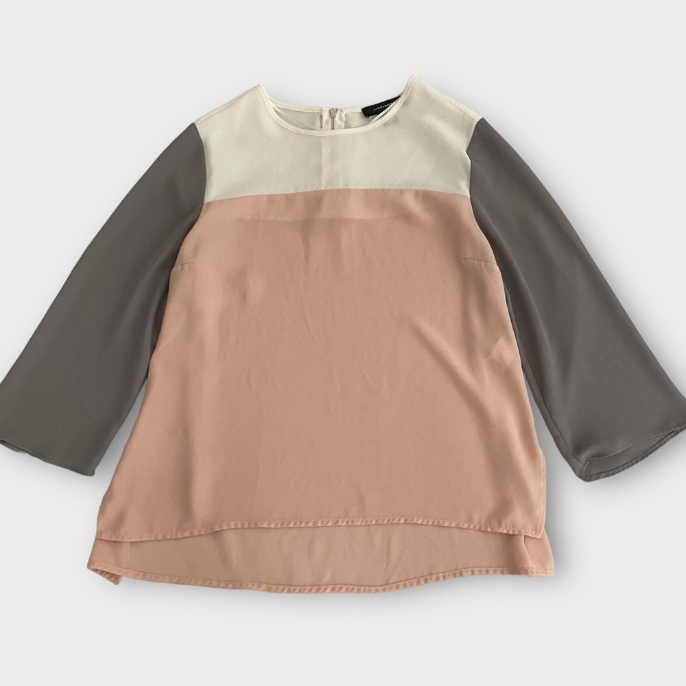 Atmosphere Women’s Blouse Size 6 Colorblock 3/4 Sleeve Pastel Feminine Dainty